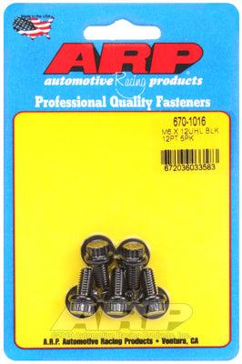 ARP M6 x 1.00 x 12 12pt Black Oxide Bolts (5/pkg)