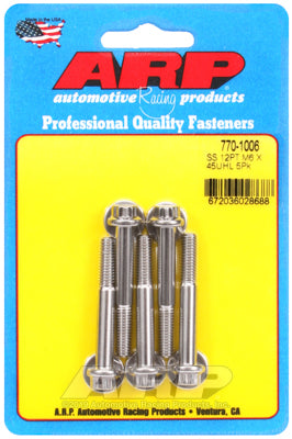 ARP M6 x 1.00 x 45 12pt SS Bolts (5/pkg)