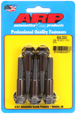 "3/8""-16 x 2.000 hex 7/16 wrenching black oxide bolts"(5pcs