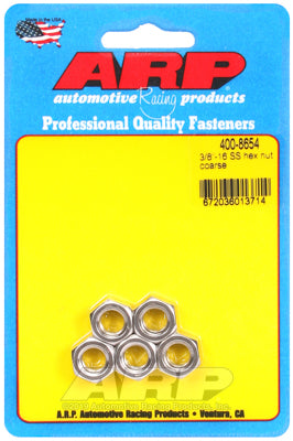 ARP 3/8-16 Hex Nut Kit SS - 5 PK