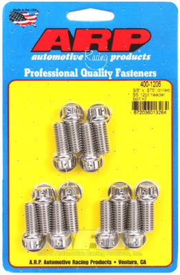"3/8"" x .875 drilled SS 12pt header bolt kit"