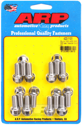 "Buick 350-455 3/8"" SS hex header bolt kit"