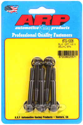 ARP M6 x 1.00 x 45 12pt Black Oxide Bolts (5/pkg)