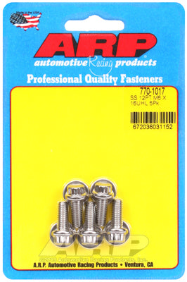ARP M6 x 1.00 x 16 SS 12pt Bolts (5/pkg)