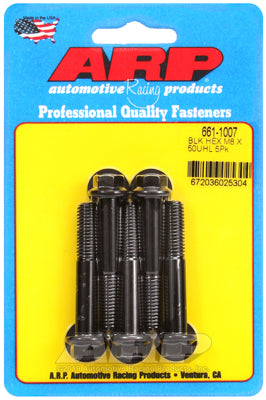ARP M8 x 1.25 x 50 Hex Black Oxide Bolts (5/pkg)