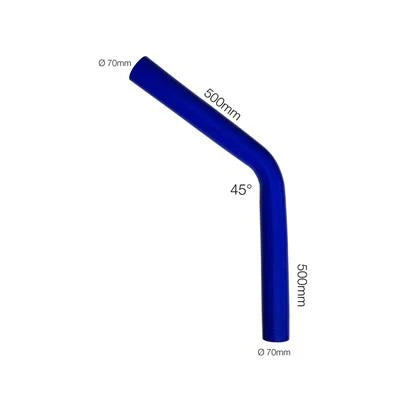Manicotto con curva 45° + 50CM (per lato) silicone blu rinforzato MANITOR