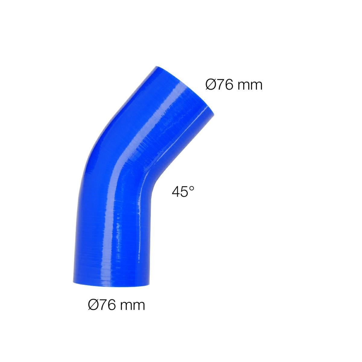 Manicotto curva 45° silicone blu rinforzato MANITOR