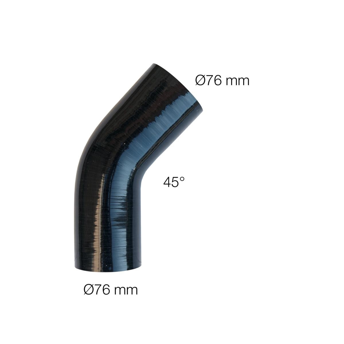 Manicotto curva 45° silicone nero rinforzato MANITOR