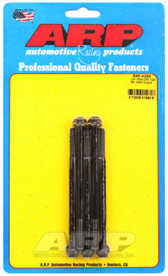 "1/4""-20 x 4.250 12pt black oxide bolts" (5pcs)