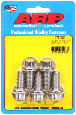 ARP M12 x 1.75 x 25mm 12pt Stainless Steel Bolts (Set of 5)