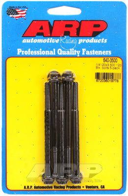 "1/4""-20 x 3.500 12pt black oxide bolts" (5pcs)
