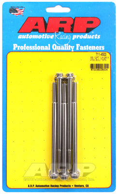 "1/4""-28 x 4.500 12pt SS bolts" (5pcs)