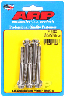 "1/4""-20 x 2.250 12pt SS bolts" (5pcs)