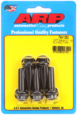 ARP 3/8-24 X 1.250in UHL 12pt Black Hex Nut Kit (5/PKG)