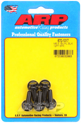 ARP M6 x 1.00 x 16 12pt Black Oxide Bolts (5/pkg)