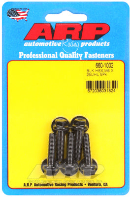 ARP M6 x 1.00 x 25 Black Oxide Hex Bolts (5/pkg)