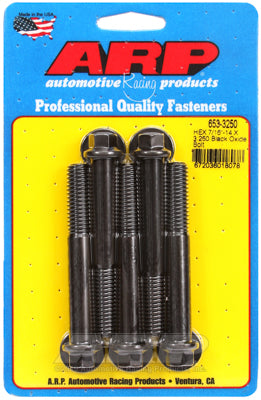 "7/16""-14 X 3.250 hex black oxide bolts" (5pcs)