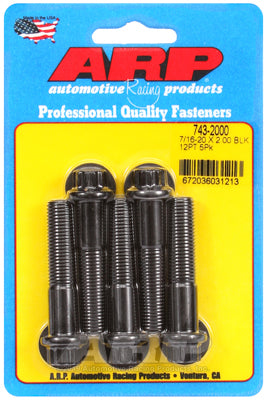 ARP 7/16in - 20 x 2.00in 12pt Black Oxide Bolts (5/pkg)