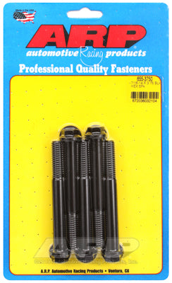 "7/16""-14 X 3.750 hex 1/2 wrenching black oxide bolts" 5pcs