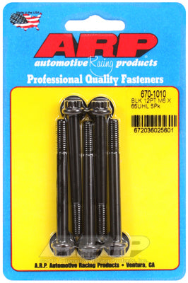 ARP M6 x 1.00 x 65 12pt Black Oxide Bolts (5/pkg)