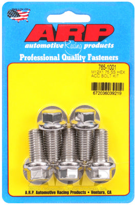 ARP M12 x 1.75 x 25 Hex Black SS Bolts (5/pkg)