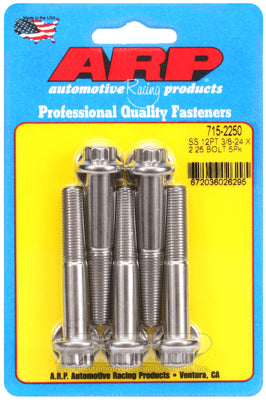 "3/8""-24 x 2.250 12pt 7/16 wrenching SS bolts" (5pcs)