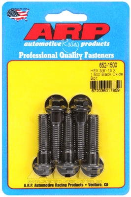 ARP 3/8-16 x 1.500 Hex Black Oxide Bolts (Pack of 5)