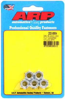 "3/8""-16 cad coarse nyloc hex nut kit" (5pcs)