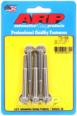 ARP M6 x 1.00 x 55 12pt Stainless Steel Bolts - 5pk