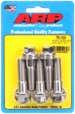 ARP M12 x 1.75 x 45 Hex Black SS Bolts (5/pkg)