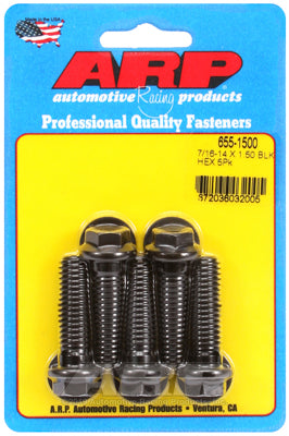 "7/16""-14 X 1.500 hex 1/2 wrenching black oxide bolts" 5pcs