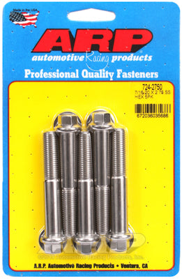"7/16""-20 x 2.750 hex SS bolts" (5pcs)