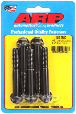 "3/8""-24 x 2.500 hex black oxide bolts" (5pcs)