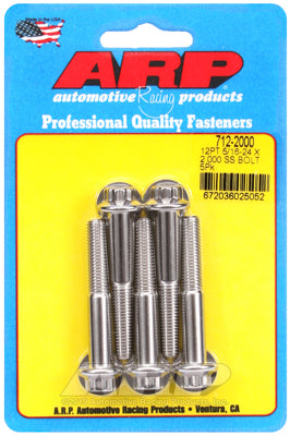 ARP 5/16in-24 x 2.000 12pt SS Bolts (5/pkg)