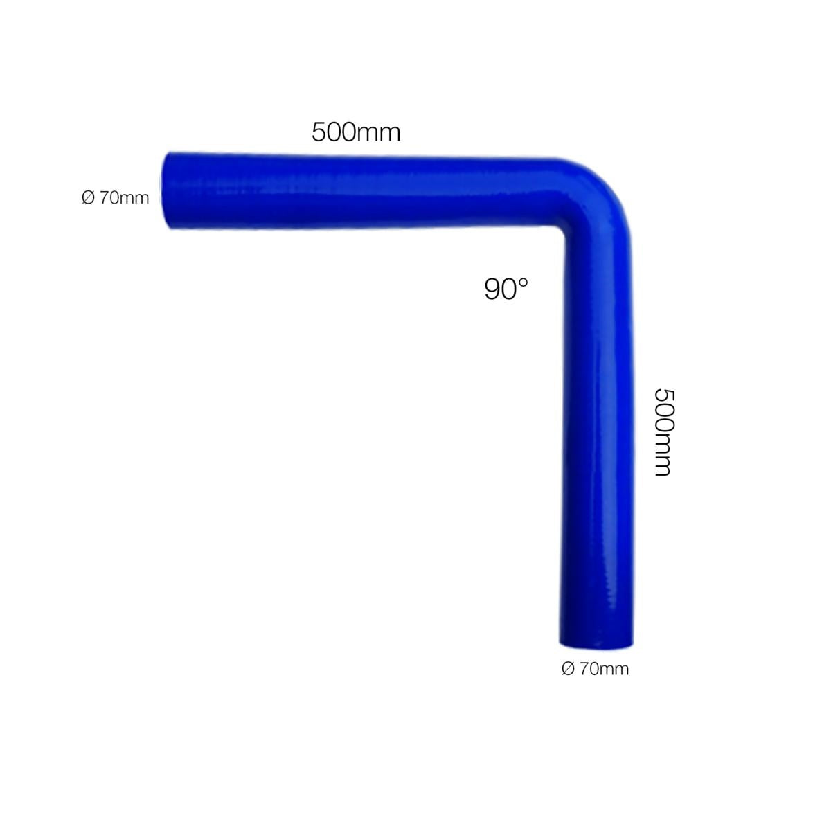 Manicotto con curva 90° + 50CM (per lato) silicone blu rinforzato MANITOR