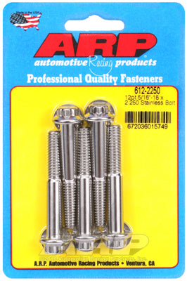 "5/16""-18 x 2.250 12pt SS bolts" (5pcs)