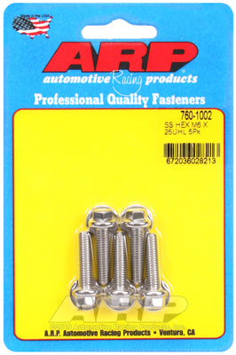 ARP M6 x 1.00 x 25 Hex SS Bolts (5/pkg)