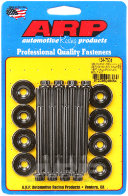 ARP Small Block Chevy GENIII/IV LS Series .375 Spacer 12pt Valve Cover Bolt Kit - Black