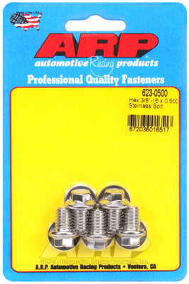 ARP 3/8-16 x 0.500 Hex SS Bolts (5/pkg)