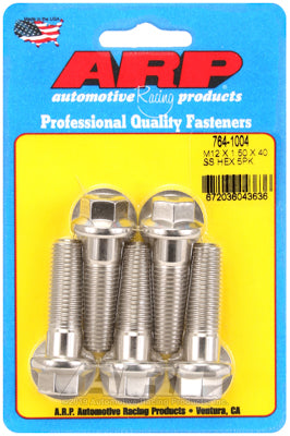 ARP M12 x 1.50 x 40 SS Hex Bolts (5/pkg)