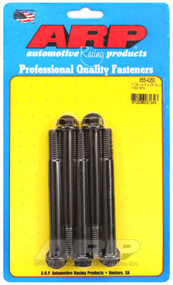 "7/16""-14 X 4.250 hex 1/2 wrenching black oxide bolts" 5pcs