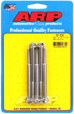 "1/4""-20 x 3.250 hex SS bolts" (5pcs)