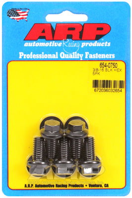 "3/8""-16 x 0.750 hex 7/16 wrenching black oxide bolts"(5pcs