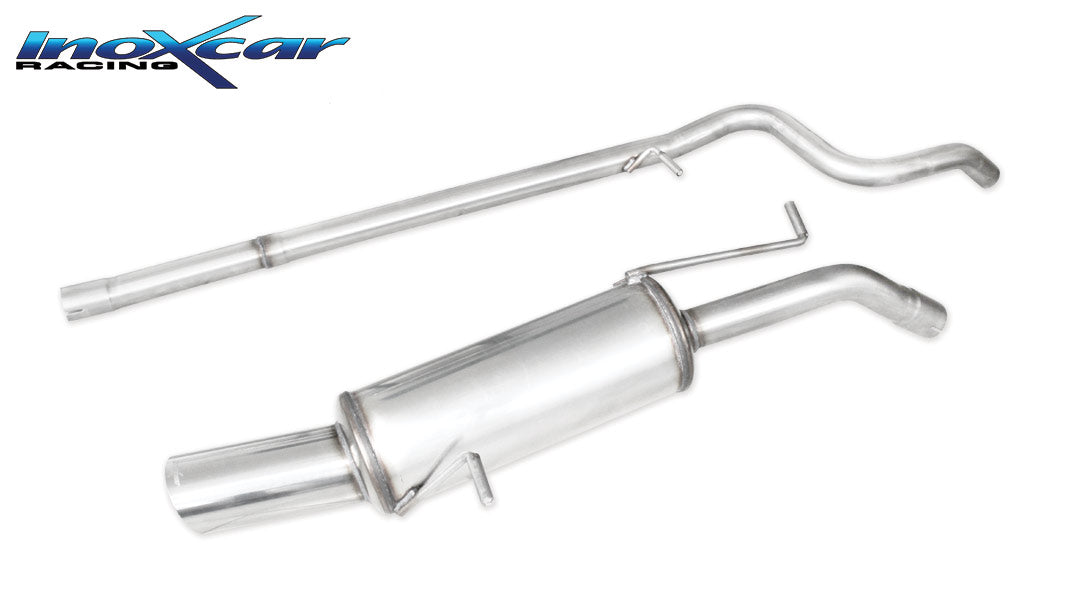 Tubo centrale diretto+Scarico finale con silenziatore 1X100 RACING diam. 55 PEUGEOT 207 1.6 16V THP (150CV) 2006-- Ø 50 - Autobox
