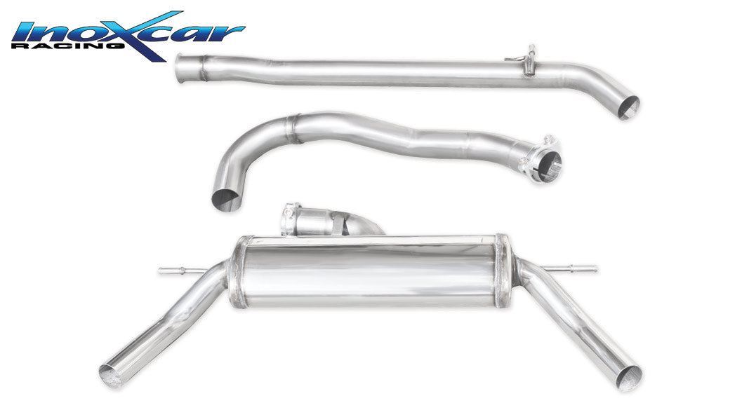 Tubo centrale diretto+Scarico finale con silenziatore 1X50 destro e sinistro Ø 70 RENAULT CLIO 4 RS 1.6 Turbo (200CV) 2013-- Ø 63,5 - Autobox