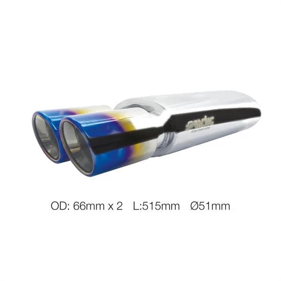 Marmitta rotonda 51mm doppia acciaio inox SIMONI RACING