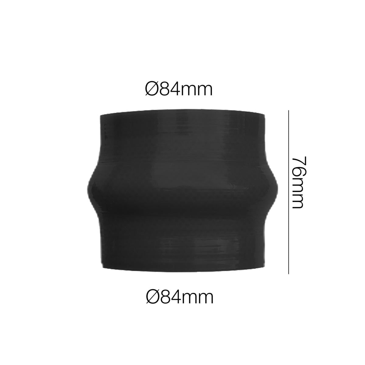 Manicotto dritto a soffietto lunghezza 76MM in silicone nero rinforzato MANITOR