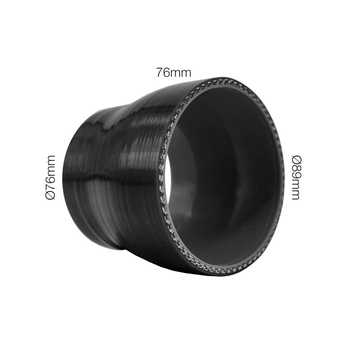 Manicotto dritto doppia misura lunghezza 76MM in silicone nero rinforzato MANITOR