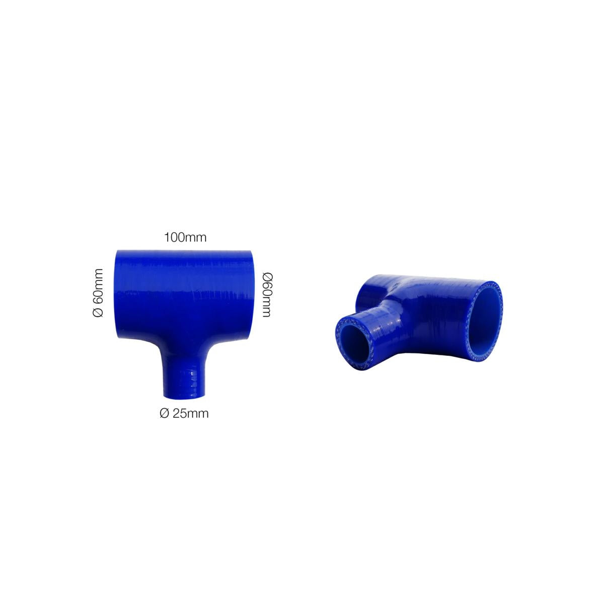 Manicotto a T lunghezza 100MM in silicone blu rinforzato MANITOR