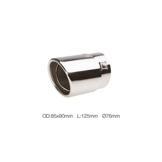Terminale ovale 76mm inclinato acciaio inox SIMONI RACING
